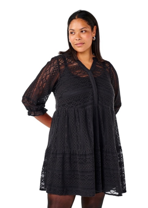 ZIZZI CZARNKA KORONKOWA SUKIENKA TUNIKA 520A