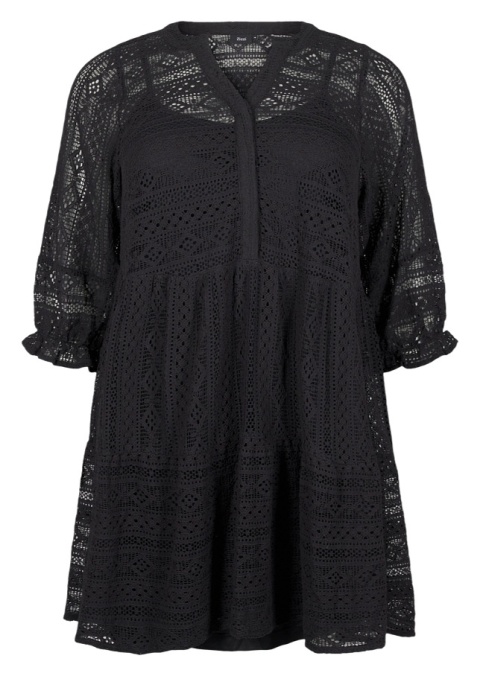 ZIZZI CZARNKA KORONKOWA SUKIENKA TUNIKA 520A