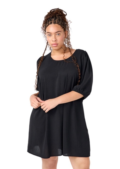 ZIZZI CZARNA KRÓTKA SUKIENKA TUNIKA KOKARDA 413C