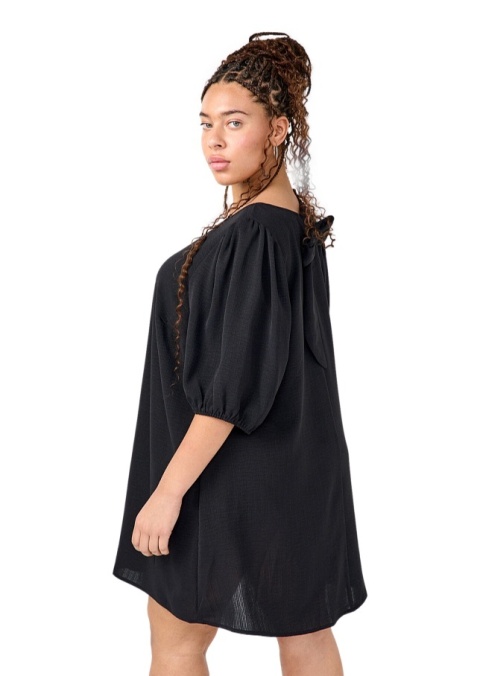 ZIZZI CZARNA KRÓTKA SUKIENKA TUNIKA KOKARDA 413C