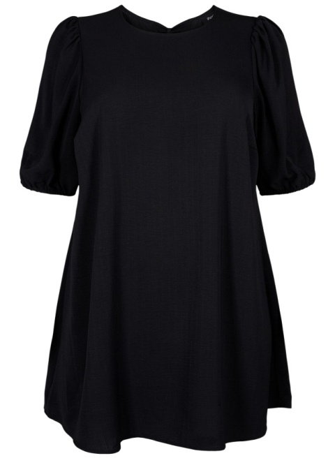 ZIZZI CZARNA KRÓTKA SUKIENKA TUNIKA KOKARDA 413C