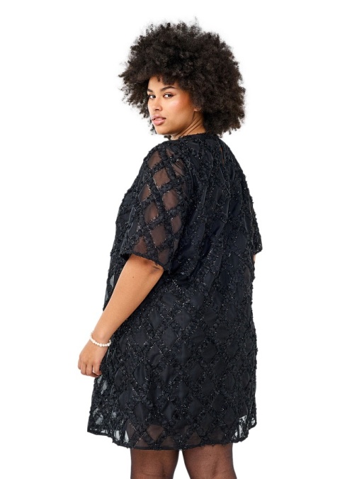 ZIZZI ELEGANCKA CZARNA SUKIENKA TEKSTURA 296A