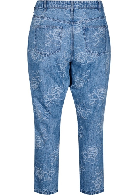 ZIZZI NIEBIESKIE SPODNIE JEANSY MOM WZÓR 088I