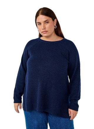 ZIZZI GRANATOWA BLUZKA SWETER DZIANINA 279D