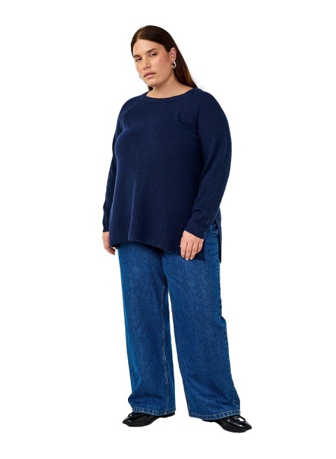 ZIZZI GRANATOWA BLUZKA SWETER DZIANINA 279D