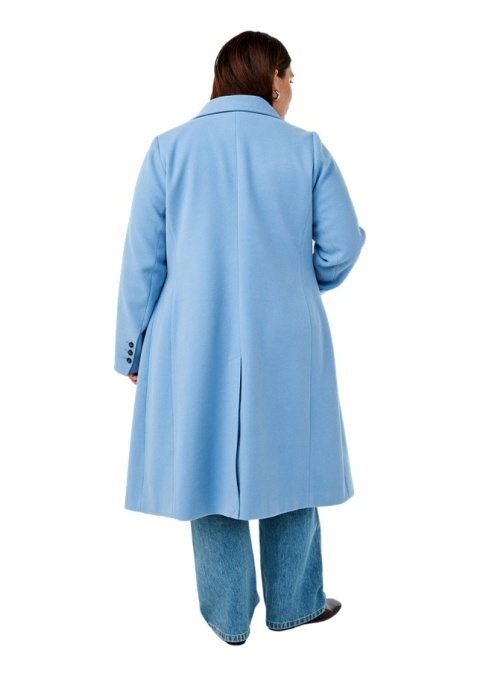 ZIZZI BŁĘKITNY ELEGANCKI PŁASZCZ GUZIKI 444B