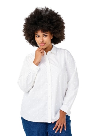 ZIZZI KLASYCZNA BIAŁA KOSZULA BAWEŁNA WZÓR 533A