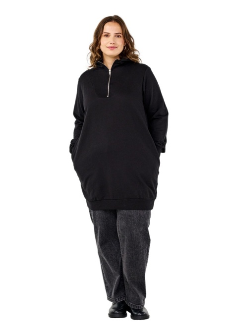 ZIZZI CZARNA WYGODNA BLUZA TUNIKA KAPTUR 158F