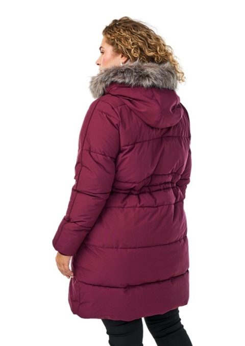 ZIZZI BORDOWA PIKOWANA KURTKA ZIMOWA KAPTUR 264B