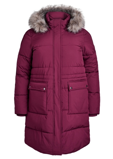 ZIZZI BORDOWA PIKOWANA KURTKA ZIMOWA KAPTUR 264B
