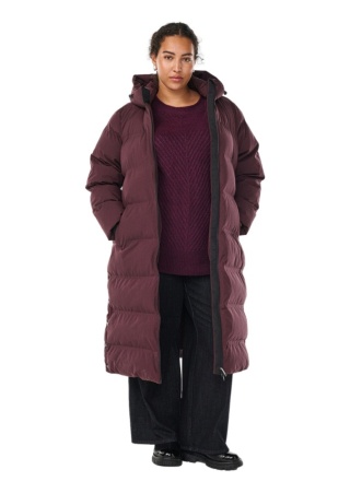 ZIZZI DŁUGA BORDOWA KURTKA ZIMOWA KAPTUR 224A