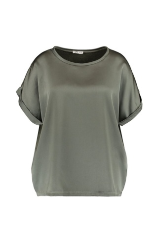 Z-ONE ELEGANCKA BLUZKA SATYNA KHAKI ZO97