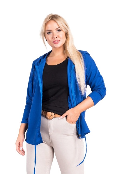 ZENTEX CHABROWA BLUZA NA SUWAK Z KAPTUREM ZM02