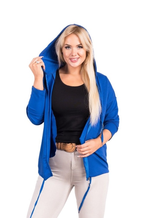 ZENTEX CHABROWA BLUZA NA SUWAK Z KAPTUREM ZM02