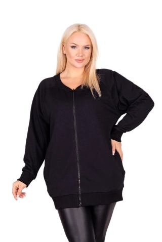 ZENTEX OCIEPLANA CZARNA BLUZA NA SUWAK ZM01