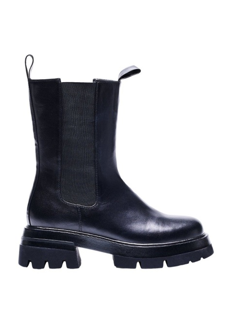 ZIZZI BUTY BOTKI CZARNE SKÓRZANE SZEROKIE 006A