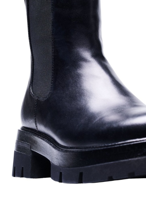 ZIZZI BUTY BOTKI CZARNE SKÓRZANE SZEROKIE 006A