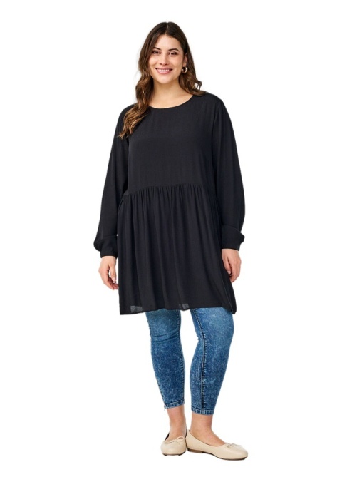 ZIZZI CZARNA TUNIKA SUKIENKA WISKOZA 057W