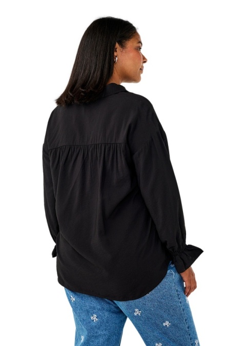 ZIZZI ELEGANCKA CZARNA BLUZKA KOSZULA DETALE 283A