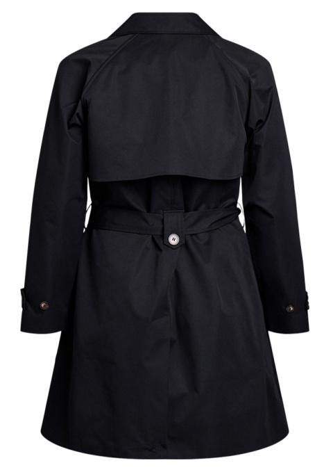 ZIZZI ELEGANCKI CZARNY DŁUGI PŁASZCZ TRENCZ 441C