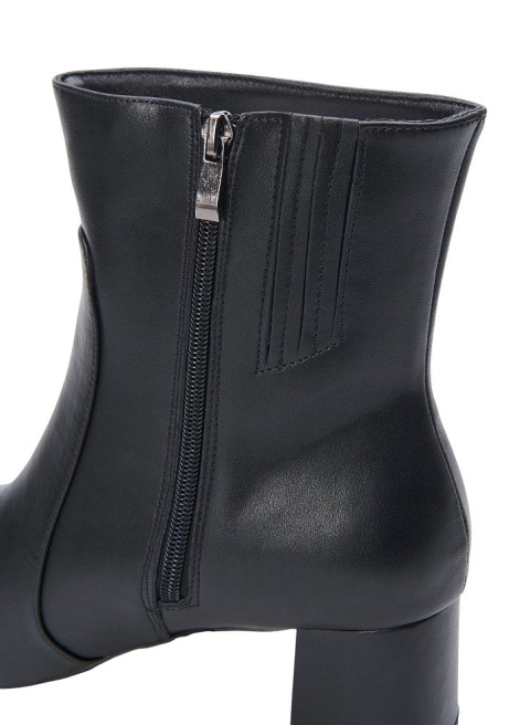 ZIZZI ELEGANCKIE CZARNE SKÓRZANE BOTKI OBCAS 064A