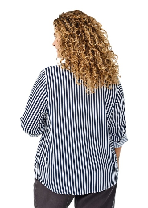 ZIZZI GRANATOWA KOSZULA WISKOZA BIAŁE PASKI 036J