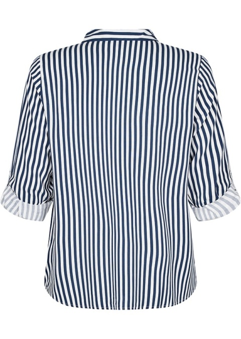 ZIZZI GRANATOWA KOSZULA WISKOZA BIAŁE PASKI 036J