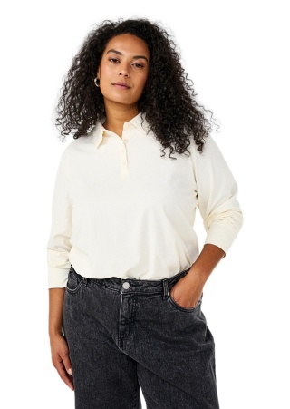 ZIZZI KLASYCZNA KREMOWA BLUZKA POLO 611B