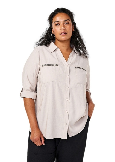 ZIZZI KREMOWA BLUZKA KOSZULA ĆWIEKI 576A