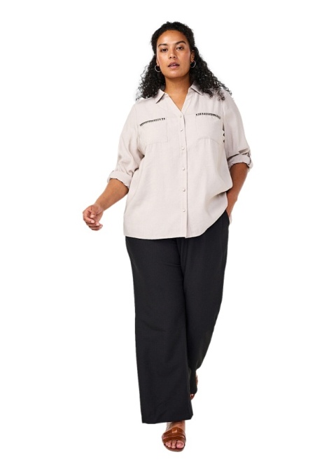 ZIZZI KREMOWA BLUZKA KOSZULA ĆWIEKI 576A