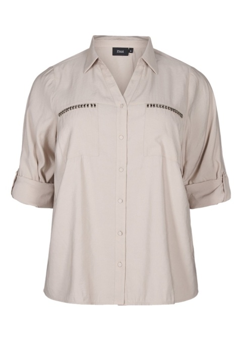 ZIZZI KREMOWA BLUZKA KOSZULA ĆWIEKI 576A