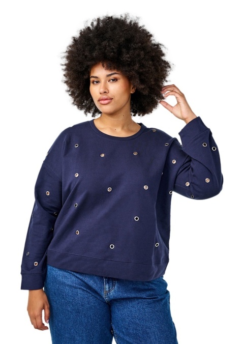 ZIZZI ORYGINALNA GRANATOWA BLUZA OCZKA 423A