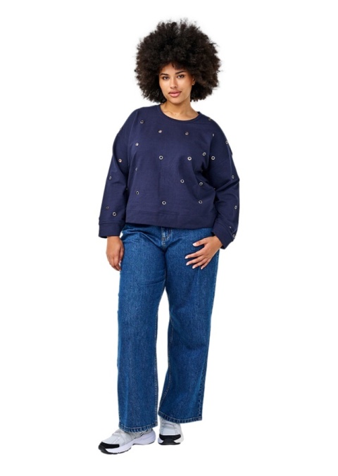 ZIZZI ORYGINALNA GRANATOWA BLUZA OCZKA 423A