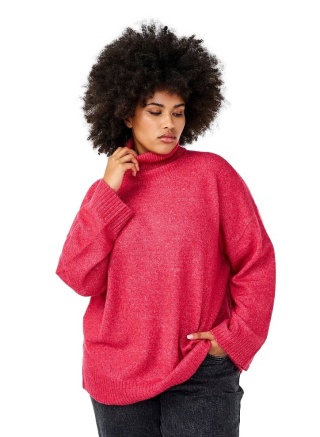ZIZZI MODNY RÓŻOWY GOLF SWETER DZIANINA 405J