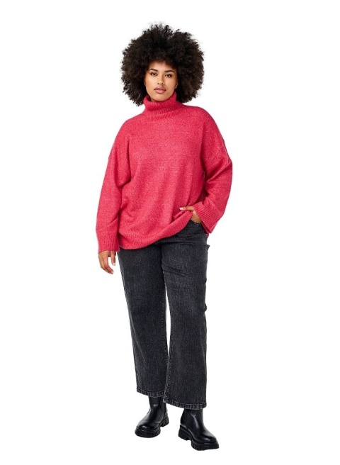 ZIZZI MODNY RÓŻOWY GOLF SWETER DZIANINA 405J