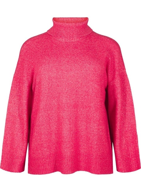 ZIZZI MODNY RÓŻOWY GOLF SWETER DZIANINA 405J