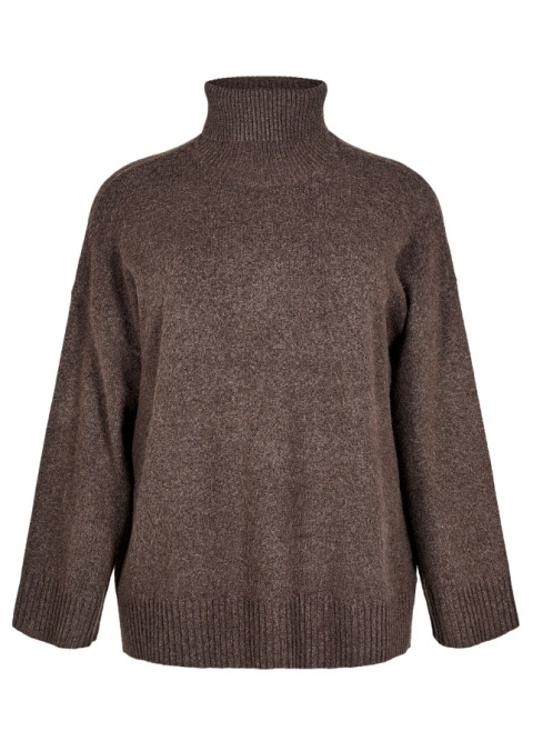 ZIZZI MODNY BRĄZOWY GOLF SWETER DZIANINA 405J