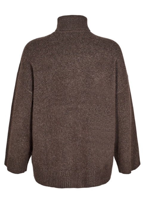 ZIZZI MODNY BRĄZOWY GOLF SWETER DZIANINA 405J