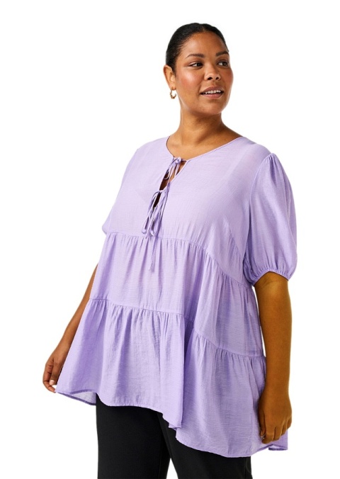 ZIZZI PIĘKNA LILIOWA BLUZKA TUNIKA WISKOZA 970A