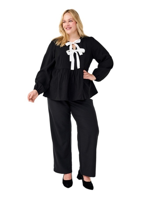 ZIZZI PIĘKNA CZARNA BLUZKA KOKARDA 586C