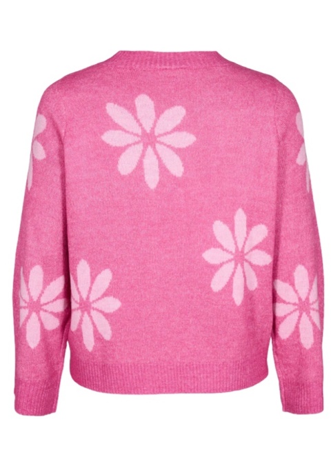 ZIZZI PIĘKNA RÓŻOWA BLUZKA DZIANINA SWETER KWIATY 410A