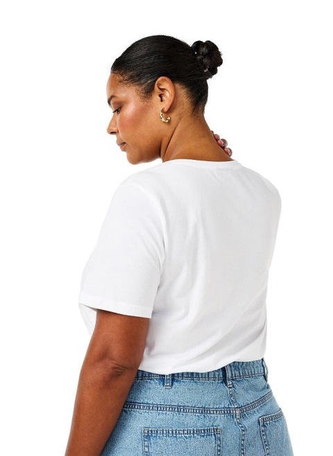 ZIZZI PIĘKNY BIAŁY T-SHIRT BLUZKA BAWEŁNA 584A