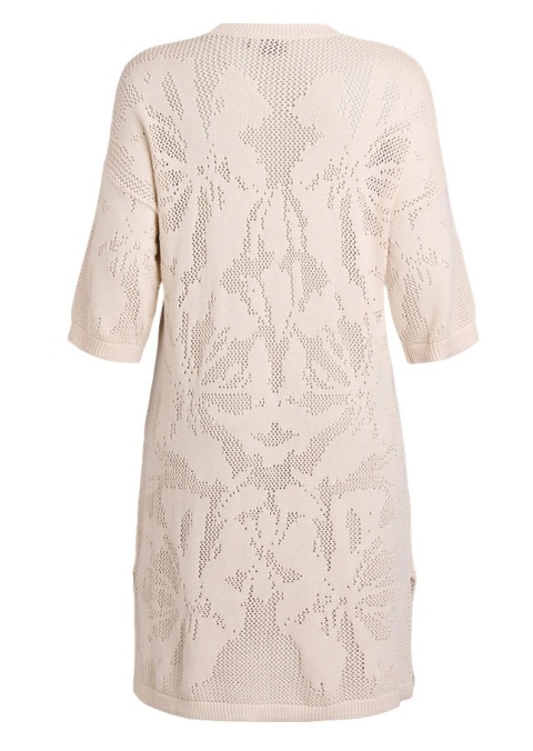 ZIZZI ŚLICZNA BEŻOWA DZIANINOWA SUKIENKA AŻUR 436C