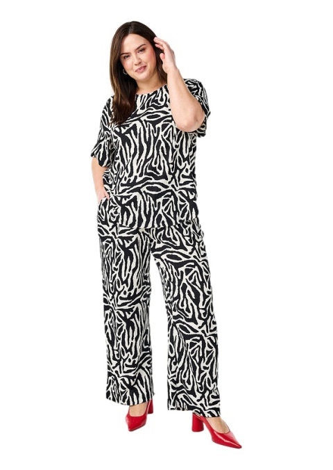 ZIZZI ŚLICZNA CZARNO- BIAŁA BLUZKA WZÓR 612B