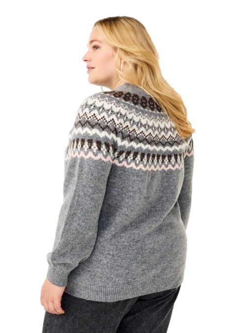 ZIZZI ŚWIĄTECZNY SWETER SZARY WZÓR 370A