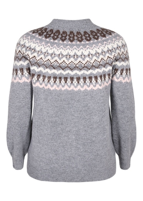 ZIZZI ŚWIĄTECZNY SWETER SZARY WZÓR 370A