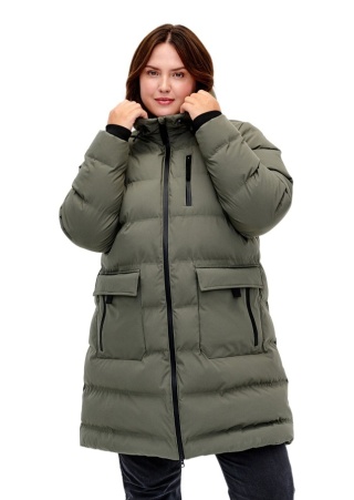 ZIZZI ZIELONA ZIMOWA KURTKA PUCHOWA KIESZENIE KAPTUR 222A