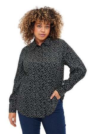 ZIZZI BLUZKA KOSZULA CZARNA GROCHY 016E