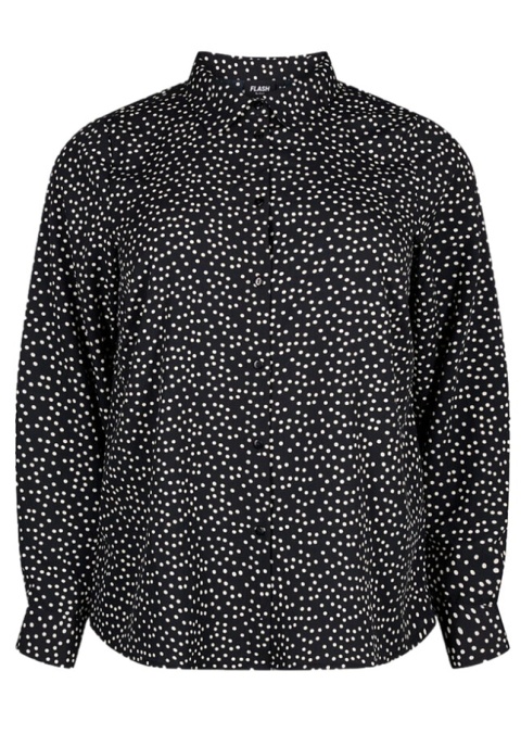 ZIZZI BLUZKA KOSZULA CZARNA GROCHY 016E