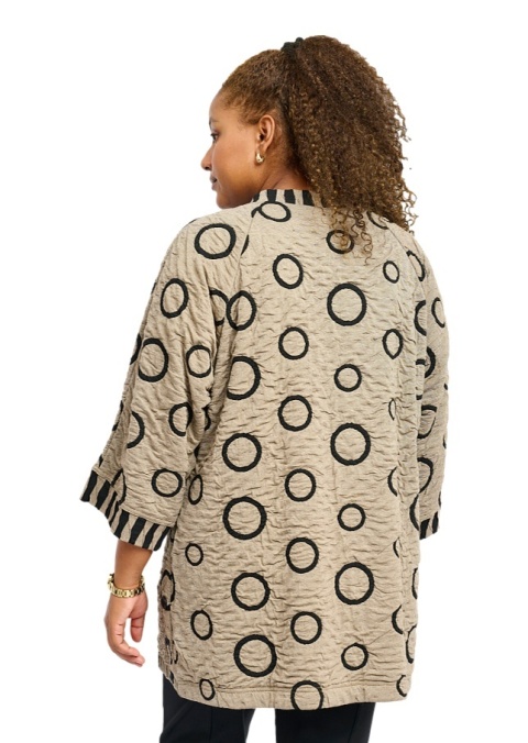 PONT NEUF WYGODNA BLUZKA CZARNA BEŻOWA WZÓR WV470